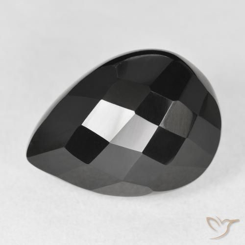 10.50ct 자연스러운 검은색 오닉스, 배 모양, 불투명체