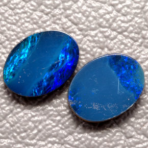 캐럿 천연 멀티컬러 오팔 더블릿 보석, 타원형 컷, 8.1×5.9 mm, 불투명체
