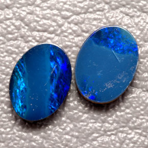 캐럿 천연 멀티컬러 오팔 더블릿 보석, 타원형 컷, 8.1×5.9 mm, 불투명체