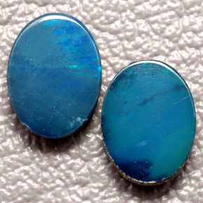 캐럿 천연 멀티컬러 오팔 더블릿 보석, 타원형 컷, 8.1×6.1 mm, 불투명체