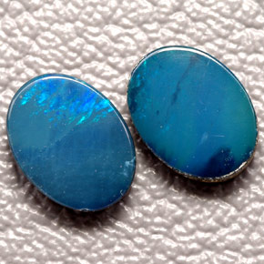 캐럿 천연 멀티컬러 오팔 더블릿 보석, 타원형 컷, 8.1×6.1 mm, 불투명체