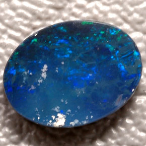 0.66캐럿 천연 멀티컬러 오팔 더블릿, 타원형 컷, 8.1×6.1 mm, 불투명체