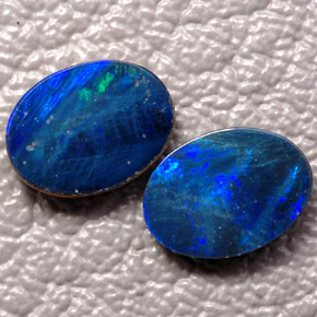 캐럿 천연 멀티컬러 오팔 더블릿 보석, 타원형 컷, 8×6 mm, 불투명체