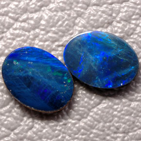 캐럿 천연 멀티컬러 오팔 더블릿 보석, 타원형 컷, 8×6 mm, 불투명체