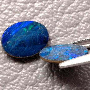 캐럿 천연 멀티컬러 오팔 더블릿 보석, 타원형 컷, 8×6 mm, 불투명체
