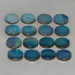 캐럿 천연 멀티컬러 오팔 더블릿 보석, 타원형 컷, 7.8×6 mm, 불투명체