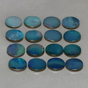 캐럿 천연 멀티컬러 오팔 더블릿 보석, 타원형 컷, 7.8×6 mm, 불투명체