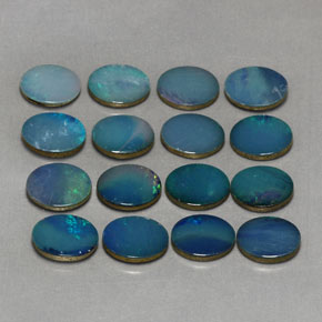 캐럿 천연 멀티컬러 오팔 더블릿 보석, 타원형 컷, 7.8×6 mm, 불투명체
