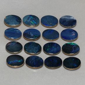 캐럿 천연 멀티컬러 오팔 더블릿 보석, 타원형 컷, 8×6.1 mm, 불투명체