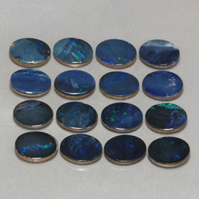 캐럿 천연 멀티컬러 오팔 더블릿 보석, 타원형 컷, 8×6.1 mm, 불투명체