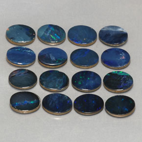 캐럿 천연 멀티컬러 오팔 더블릿 보석, 타원형 컷, 8×6.1 mm, 불투명체