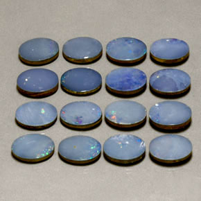 캐럿 천연 멀티컬러 오팔 더블릿 보석, 타원형 컷, 8.1×6 mm, 불투명체