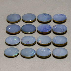 캐럿 천연 멀티컬러 오팔 더블릿 보석, 타원형 컷, 8.1×6 mm, 불투명체