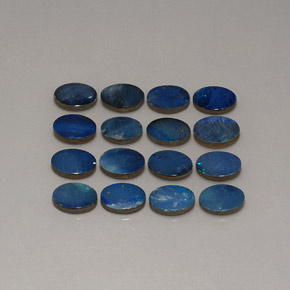 12.07캐럿 천연 멀티컬러 오팔 더블릿 보석, 타원형 컷, 8.1×6 mm, 불투명체