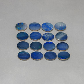 12.71캐럿 천연 블루 오팔 더블릿 보석, 타원형 컷, 8×6 mm, 불투명체