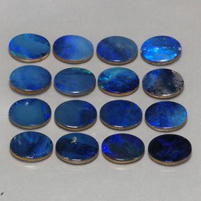 캐럿 천연 멀티컬러 오팔 더블릿 보석, 타원형 컷, 8×6 mm, 불투명체