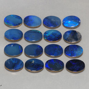 캐럿 천연 멀티컬러 오팔 더블릿 보석, 타원형 컷, 8×6 mm, 불투명체