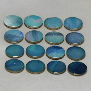 캐럿 천연 멀티컬러 오팔 더블릿 보석, 타원형 컷, 8×6 mm, 불투명체