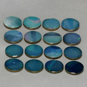 캐럿 천연 멀티컬러 오팔 더블릿 보석, 타원형 컷, 8×6 mm, 불투명체