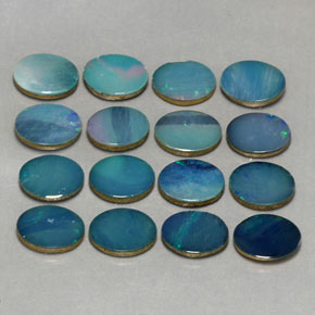캐럿 천연 멀티컬러 오팔 더블릿 보석, 타원형 컷, 8×6 mm, 불투명체