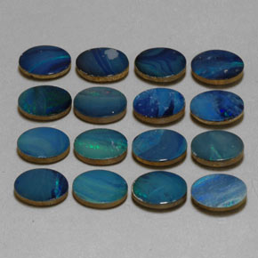 캐럿 천연 멀티컬러 오팔 더블릿 보석, 타원형 컷, 8.1×6 mm, 불투명체