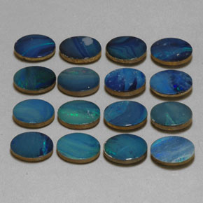 캐럿 천연 멀티컬러 오팔 더블릿 보석, 타원형 컷, 8.1×6 mm, 불투명체