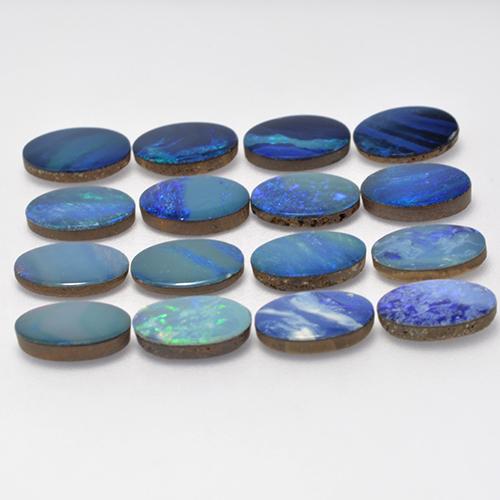 11.31캐럿 천연 멀티컬러 오팔 더블릿 보석, 타원형 컷, 8.1×6 mm, 불투명체