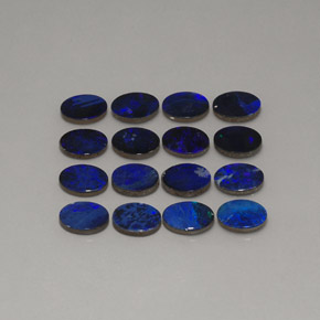 캐럿 천연 멀티컬러 오팔 더블릿 보석, 타원형 컷, 8.1×6.1 mm, 불투명체