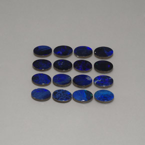 캐럿 천연 멀티컬러 오팔 더블릿 보석, 타원형 컷, 8.1×6.1 mm, 불투명체