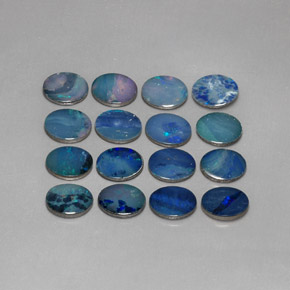 캐럿 천연 멀티컬러 오팔 더블릿 보석, 타원형 컷, 8×6 mm, 불투명체