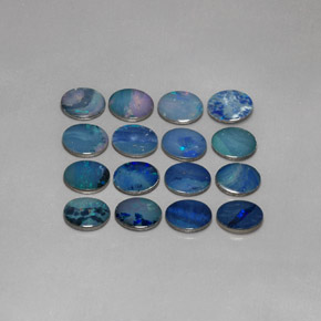 캐럿 천연 멀티컬러 오팔 더블릿 보석, 타원형 컷, 8×6 mm, 불투명체