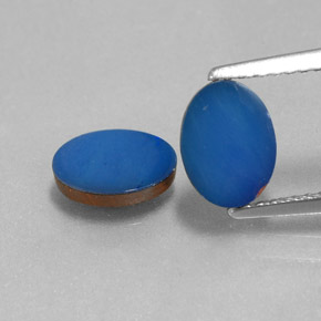 1.44캐럿 천연 Cobalt Blue 오팔 더블릿 보석, 타원형 컷, 8×6 mm, 불투명체
