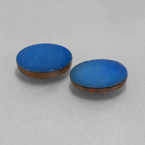 1.44캐럿 천연 Cobalt Blue 오팔 더블릿 보석, 타원형 컷, 8×6 mm, 불투명체