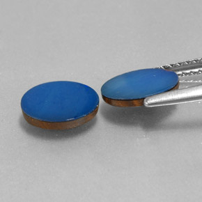 1.44캐럿 천연 Cobalt Blue 오팔 더블릿 보석, 타원형 컷, 8×6 mm, 불투명체