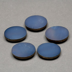 3.60캐럿 천연 블루 오팔 더블릿 보석, 타원형 컷, 7.9×6 mm, 불투명체