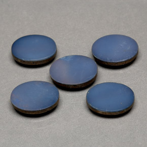 3.60캐럿 천연 블루 오팔 더블릿 보석, 타원형 컷, 7.9×6 mm, 불투명체