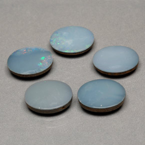 캐럿 천연 멀티컬러 오팔 더블릿 보석, 타원형 컷, 7.8×6 mm, 불투명체