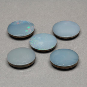 캐럿 천연 멀티컬러 오팔 더블릿 보석, 타원형 컷, 7.8×6 mm, 불투명체