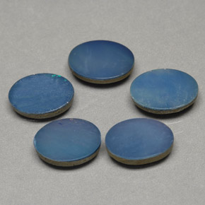 캐럿 천연 멀티컬러 오팔 더블릿 보석, 타원형 컷, 7.9×6.1 mm, 불투명체