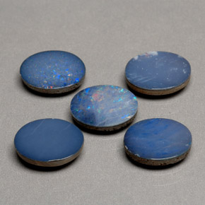 캐럿 천연 멀티컬러 오팔 더블릿 보석, 타원형 컷, 8×6 mm, 불투명체