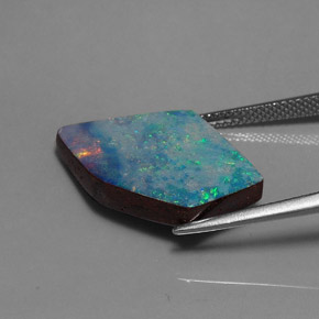 13.01캐럿 천연 멀티컬러 오팔 더블릿, 멋진 모양, 23.6×15.6 mm, 불투명체