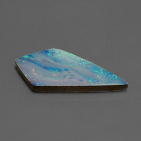 7.60캐럿 천연 멀티컬러 오팔 더블릿, 멋진 모양, 27.4×12.4 mm, 불투명체