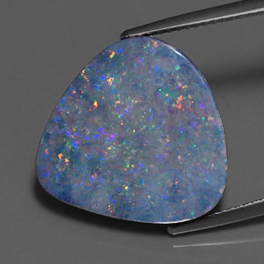 10.33캐럿 천연 멀티컬러 오팔 더블릿, 멋진 모양, 18.5×18.3 mm, 불투명체