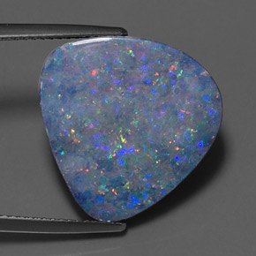 10.33캐럿 천연 멀티컬러 오팔 더블릿, 멋진 모양, 18.5×18.3 mm, 불투명체