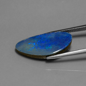 8.35캐럿 천연 멀티컬러 오팔 더블릿, 멋진 모양, 22.7×10.7 mm, 불투명체
