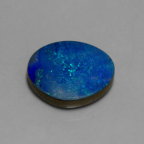 6.11캐럿 천연 멀티컬러 오팔 더블릿, 멋진 모양, 15.1×13.1 mm, 불투명체