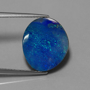 6.11캐럿 천연 멀티컬러 오팔 더블릿, 멋진 모양, 15.1×13.1 mm, 불투명체