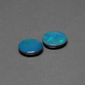 캐럿 천연 멀티컬러 오팔 더블릿 보석, 타원형 컷, 8.1×6.1 mm, 불투명체