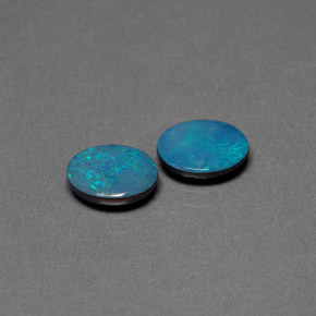 캐럿 천연 멀티컬러 오팔 더블릿 보석, 타원형 컷, 8.1×6 mm, 불투명체