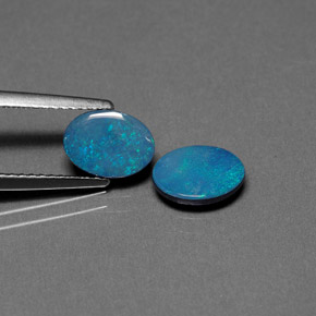 캐럿 천연 멀티컬러 오팔 더블릿 보석, 타원형 컷, 8.1×6 mm, 불투명체